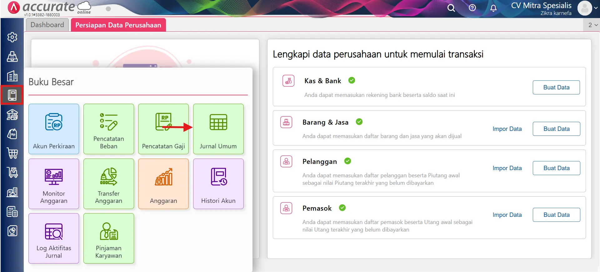 mencatat pembagian deviden
